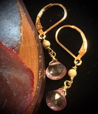SR9-221 Pink Quartz Earrings