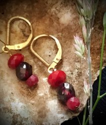 SR4-64 Garnet and Ruby Earrings