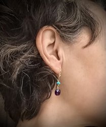SR6-452 Amethyst & Turquoise Earrings