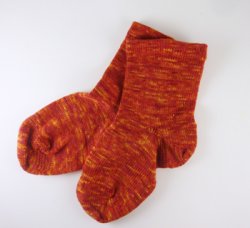 BLB-33 Red Orange Slipper Socks , Women M-L