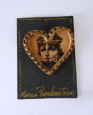 MP-1W Heart Shape Pin with Woman's Face