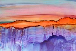 HL-33 Giclee Print of Alcohol Ink Painting "Canyon Rim"