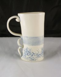 HAM-25 Hand Built Blue & White Mug or Vase