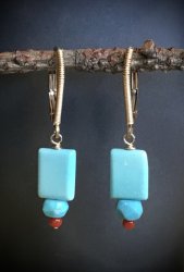 SR6-448 Sleeping Beauty Turquoise Earrings