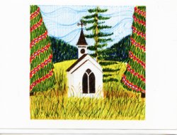 JJM-WC Pen & Colored Pencil Card "Victorian Valley Chapel"