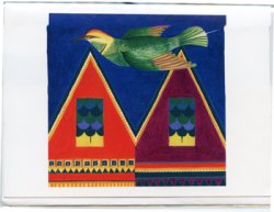 JJM-WC Folk Art Painting Card, "Flying Home"