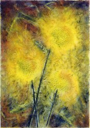 TB-P20 Giclee Print of Collograph, "Sunflowers"