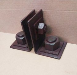 SG-2 Forged Steel Industrial Style Bookends, Red