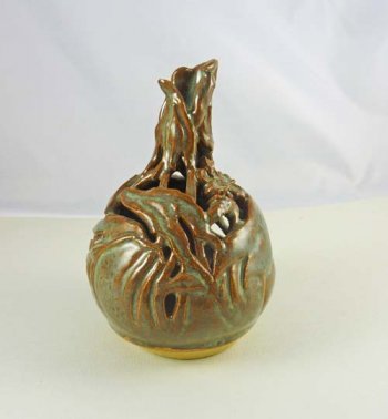 MJE-15-19W Handformed Small Cutwork Vase