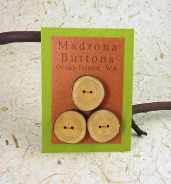SHC-W2 Madrona Tree Branch Wood Buttons, 3/4"