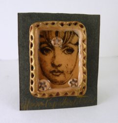 MPJ-3W Handmade Pin with Sweet Lady Face