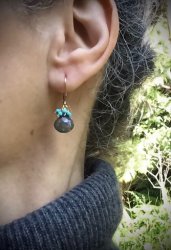 SR6-549 Labradorite & Sleeping Beauty Turquoise Earrings