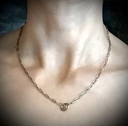 SR9-364W Antiqued Silver with Seed Pearls and Gold Necklace