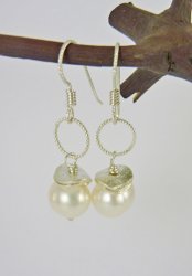 CA-12 Freshwater Pearl Earrings with Sterling Silver