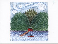 JJM-WC Pen &Colored Pencil Greeting Card "Life in the San Juans"