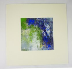 BJA-W900 Oil and Cold Wax Painting, Blue & Green
