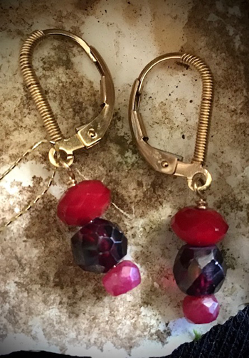 SR4-64 Garnet and Ruby Earrings - Click Image to Close