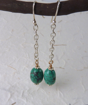 MP-W29 Artsian Turquoise Earrings - Click Image to Close